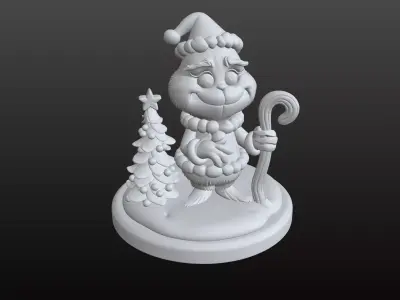 Grinch Inspired Christmas Figure Cute Festive STL Model 3D print model