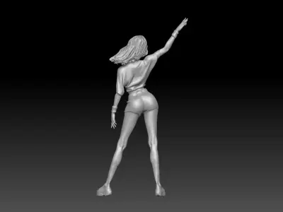 korean baseball cheerleader girl 6 3D print model