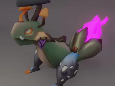 Creature Salamander - Animated for Game - Low Poly Low-poly 3D model