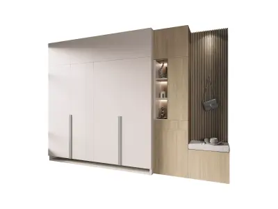 Hallway area with a minimalistic hanger 3 3D model