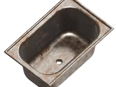 Rusty Single Bowl Kitchen Sink 3D model