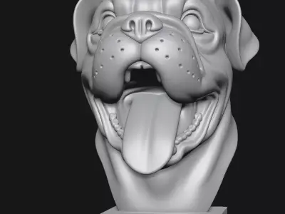 Dog head sculpture 3D print model