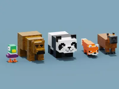 Minecraft Animals Low-poly 3D model