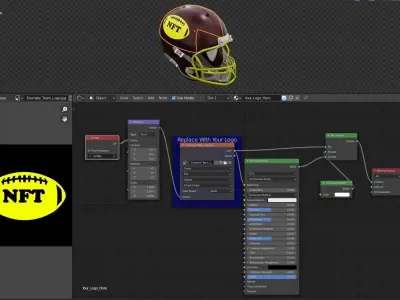 Generic American Football Helmet Low-poly 3D model