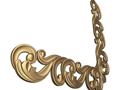 Corner Carved Plaster Molding Decoration 019 Low-poly 3D model