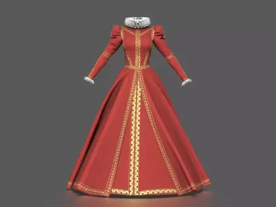 BAROQUE DRESS 3D model