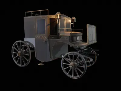 coach Cab taxi Low-poly 3D model