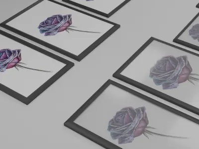 Mockup glass matte picture frames  Low-poly 3D model
