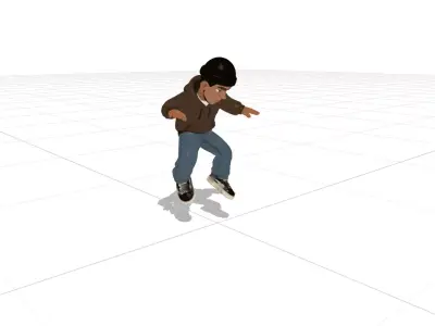 3D Teen Character Rigged with Walk Run Jump Kick Die Animations Free low-poly 3D model