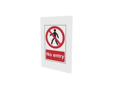 No entry sign Low-poly 3D model