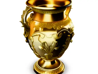 Gold Ornate Antique Vase 3D Model Low-poly 3D model