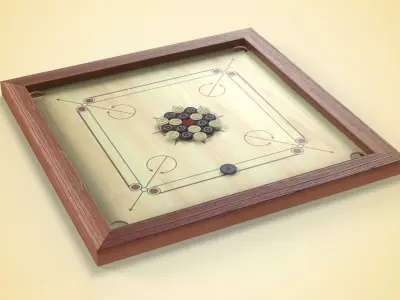 Carrom Board Low-poly 3D model