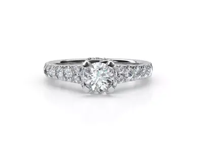 aj-031 diamond engagement ring gold 3D print model