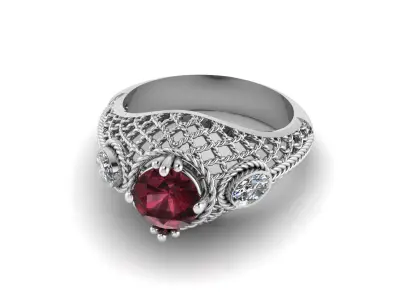 Luxury wedding Diamond ring 3d Printable Model 3D print model