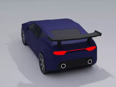 Low poly sport car 3D print model