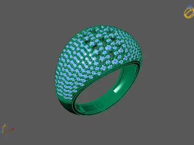 STL 3DM Print Ready Women Diamond Ring Lightweight Printable  3D print model 172