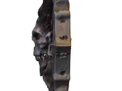 Demon Skulls Collection  Gothic Horror Low-poly 3D model