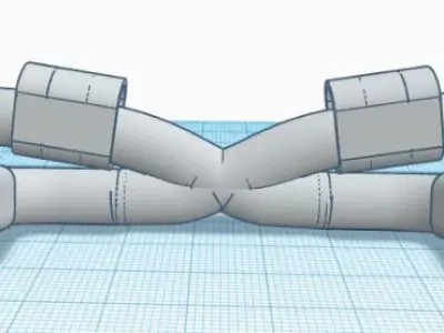 RC Drift Car Twin Exhaust System 1 10 Square Muffler 3D print model