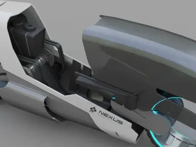 sci-fi motorbike 3D model