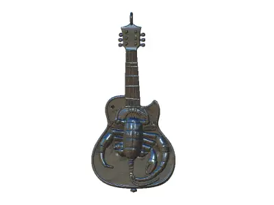 guitar scorpion pendant 3D print model