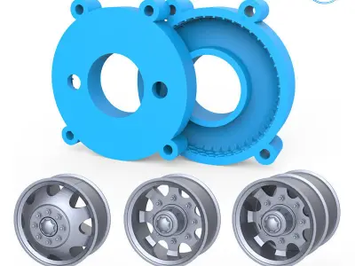 Truck Tire Mold With 3 Wheels 3D print model