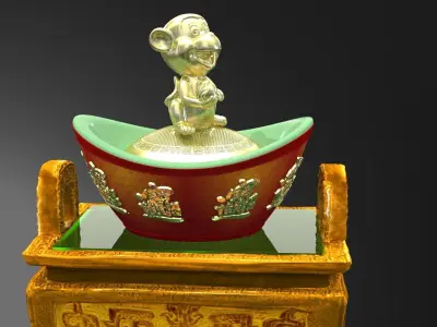 Chinese incense bronze burner 3D model