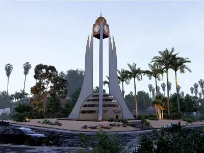 urban tower Low-poly 3D model