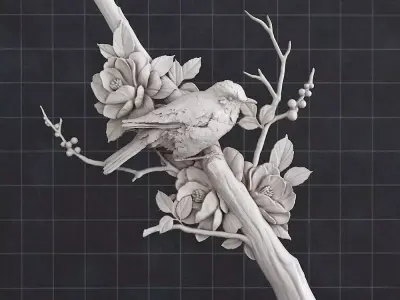 Bird Flower 3D print model