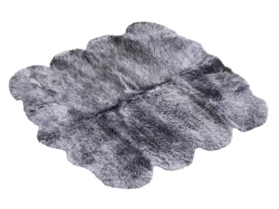 Carpet Sheepskin light gray 3D model