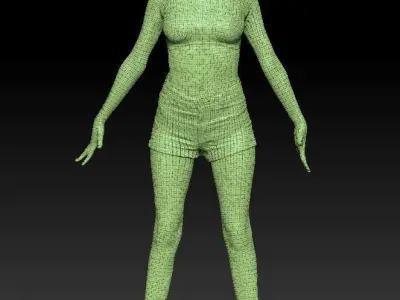 Woman sport 04 Low-poly 3D model