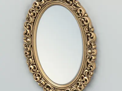 Oval mirror frame 001 3D model