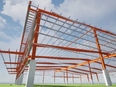 steel structure building model 3D model