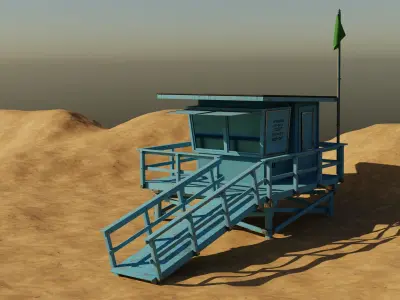 Beach Lifeguard cabin 3D model