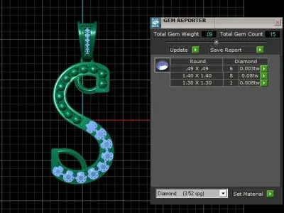 PRECIOUS ALPHABET S PENDANT 3D PRINTABLE MODEL 3D print model