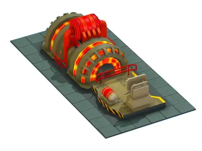 isometrical Installation Power Plant Generator 2 Low-poly 3D model
