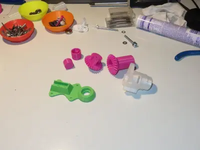 Air engine with rotating cylinder and Labello piston 3D print model