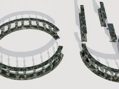 Marble Column 3D model Low-poly 3D model