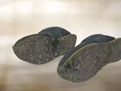 A pair of used sport shoe 018 Low-poly 3D model