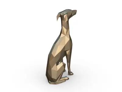 Italian Greyhound low poly 3D print model