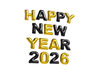 Happy Birthday balloons 2026 3D model