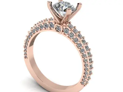 Diamonds ring 3D print model 3D print model