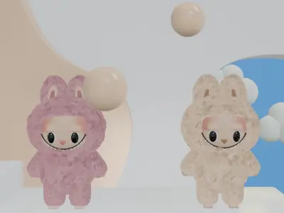 3D Labubu Macaron character Free 3D model