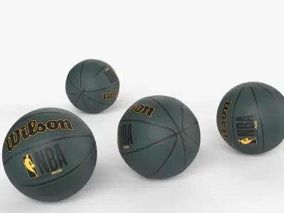 Collection of best basketball balls Low-poly 3D model