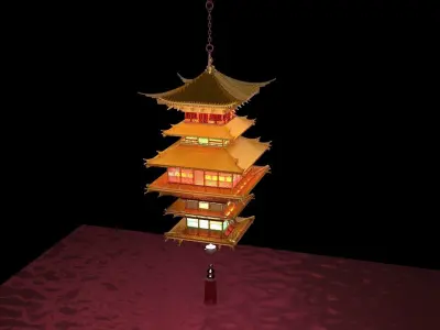 Chinese palace house lantern  3D model