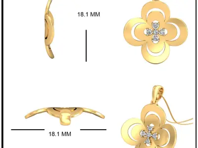 Solitaire Pendant 3dm stl FBX OBJ Render Detail 3D print model order