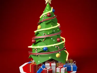 Low Poly Christmas Tree Low-poly 3D model