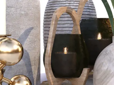 Green decoration object set 222 3D model