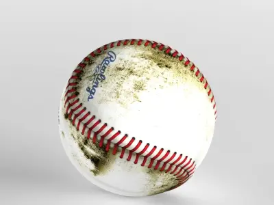Ball of baseball Low-poly 3D model