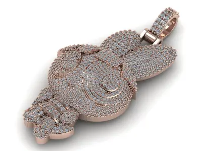 Powerpuff Girls Bubble Pendant With Diamond 2 Inches 3D print model