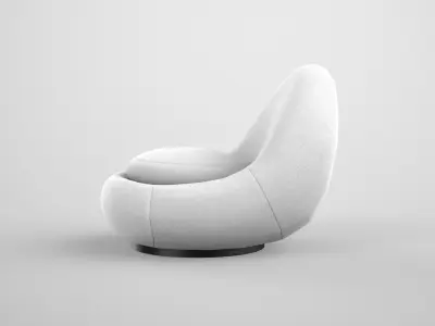 Deane Lounge Chair white Low-poly 3D model